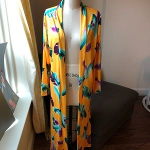 Feather printed Kimono & Pant 2 piece